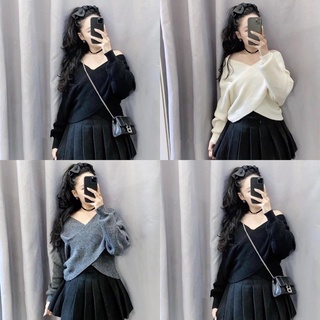 Áo len xoắn vạt chéo quảng châu