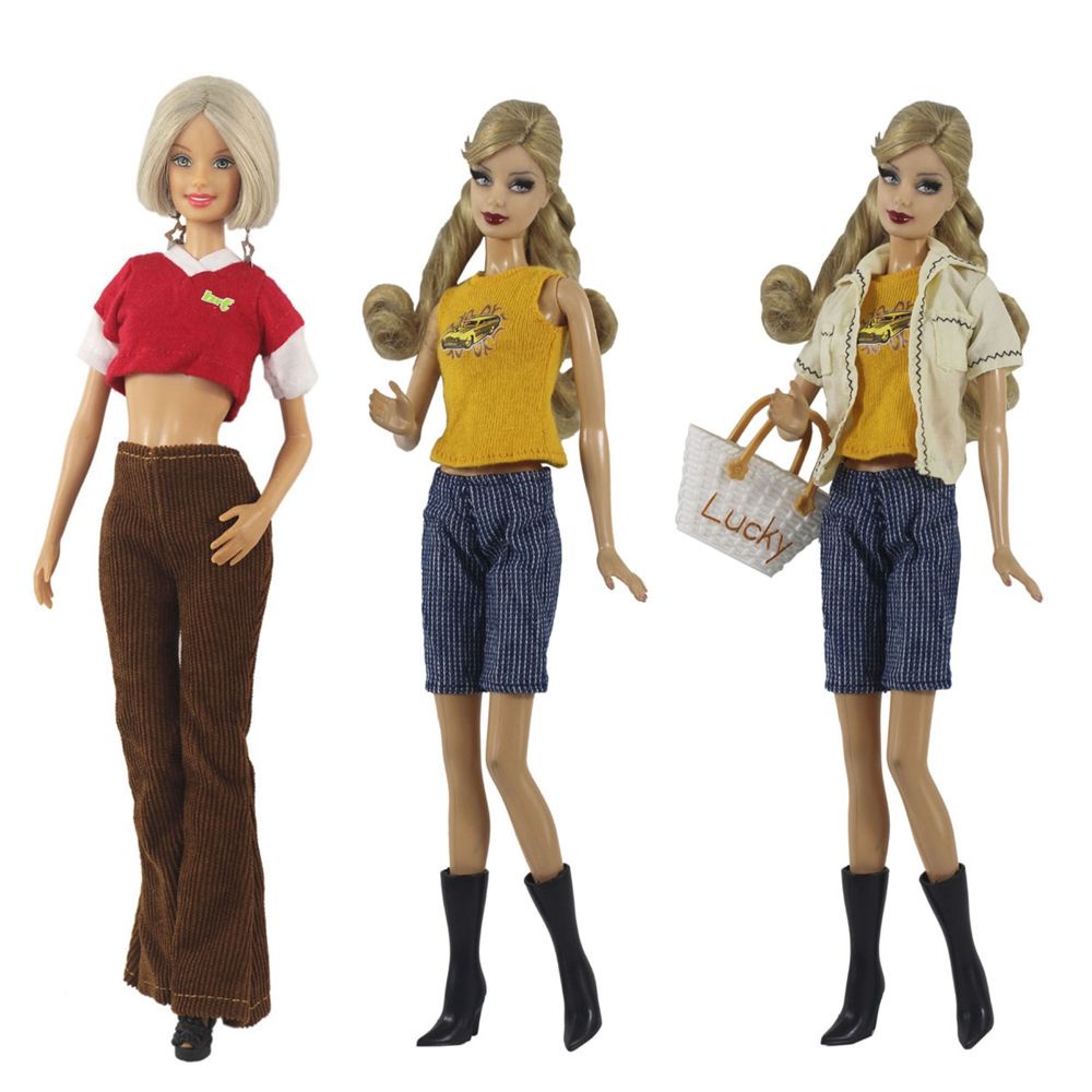 Bộ áo khoác jeans + quần short da 11.5&quot; 1/6 BJD cho búp bê