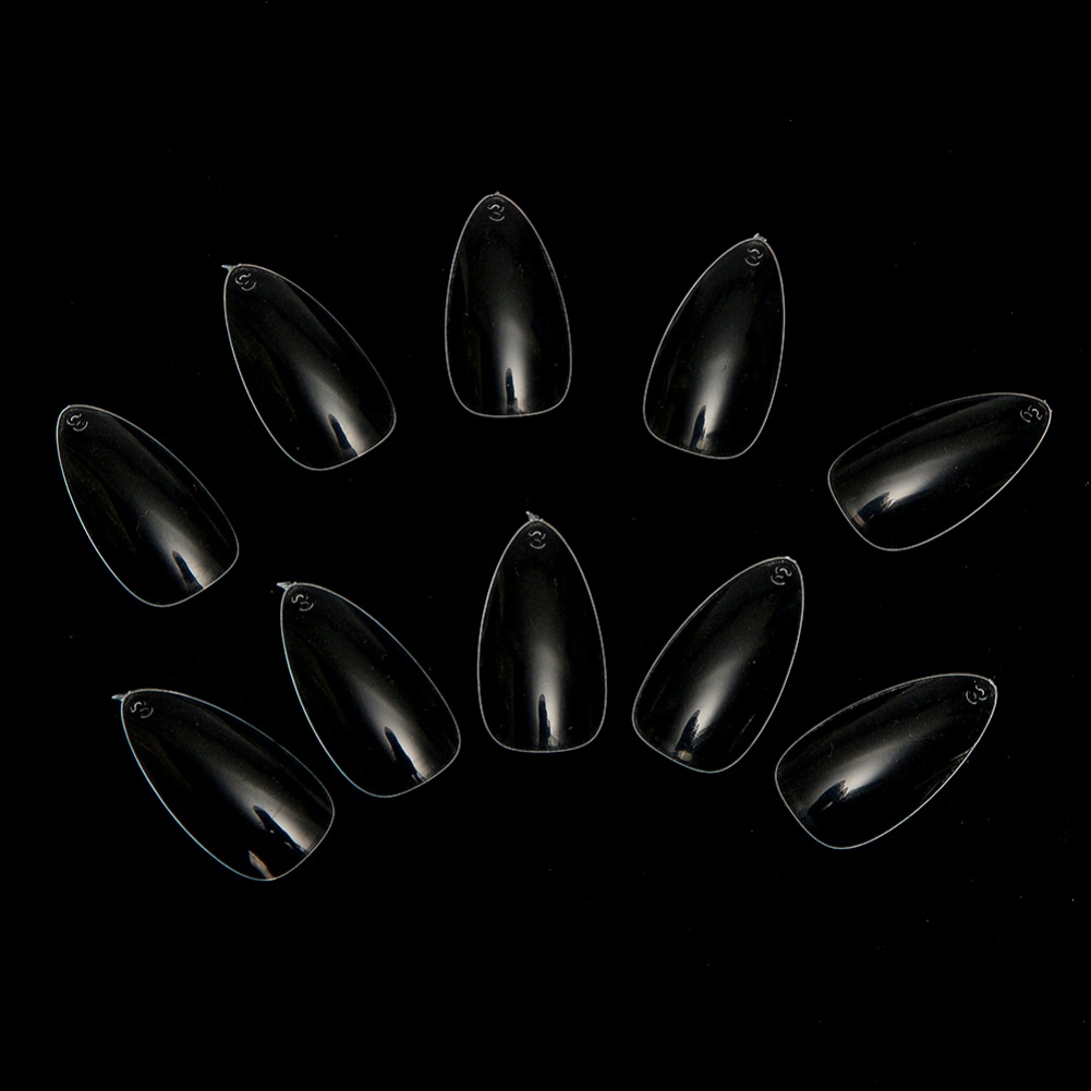 Bộ 500 Móng Tay Giả Đầu Nhọn Hình Bầu Dục Dùng Nối Dài Móng DIY