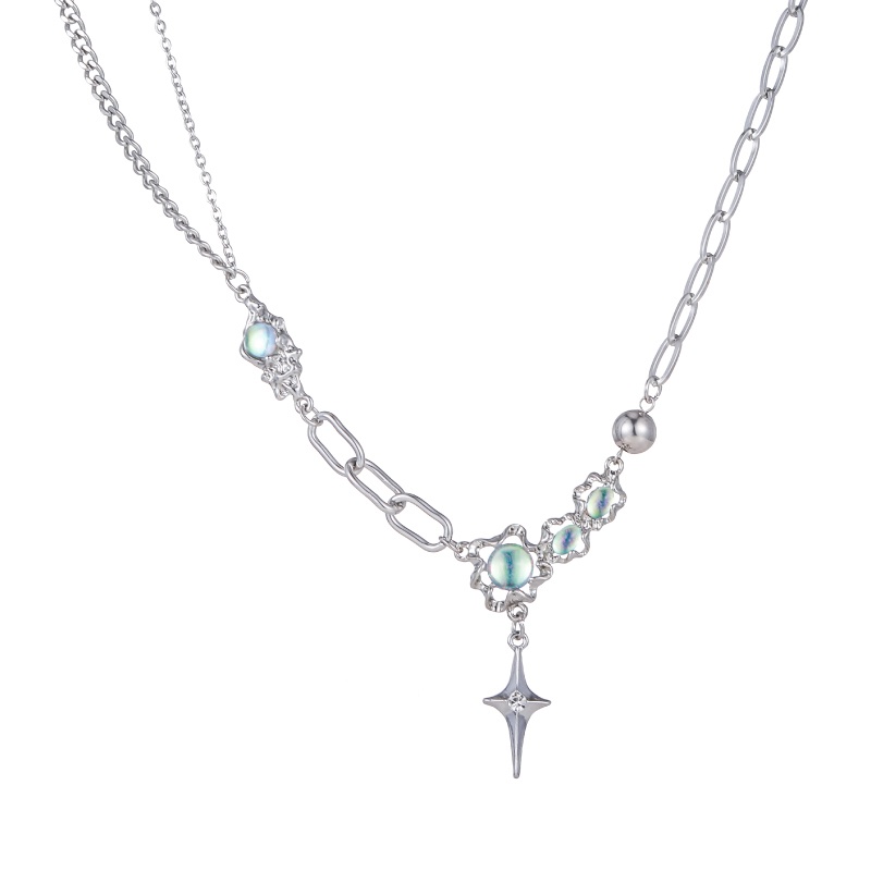 Vòng cổ Mặt Trăng Và Ngôi Sao Thiết Kế Sang Trọng Cao Cấp