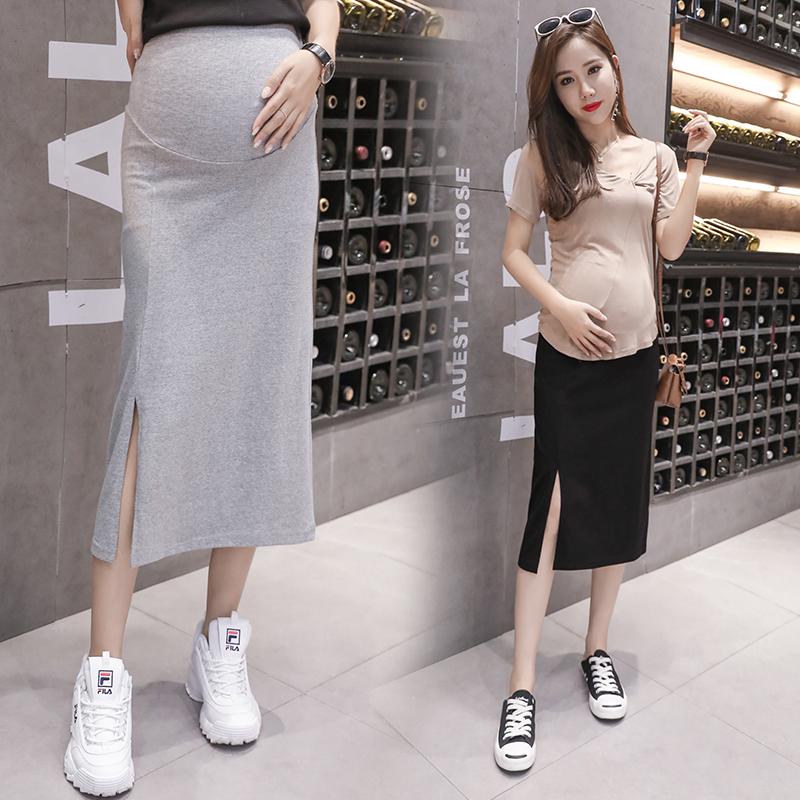 Chân Váy Dệt Kim Dáng Dài Xẻ Tà Thời Trang Mùa Đông Cho Mẹ Bầu 2019