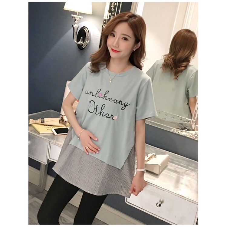 Áo phông bầu Unlikeany Other chất cotton thấm hút mồ hôi phối vạt sơ mi mặc được sau sinh BIGSIZE ĐỦ SIZE ĐẾN 100KG