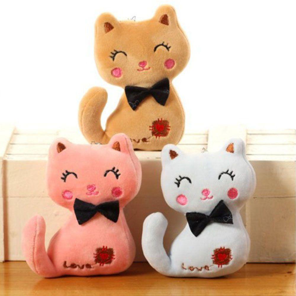 Móc Khóa Hình Mèo Nhồi Bông Mềm 12cm Dễ Thương