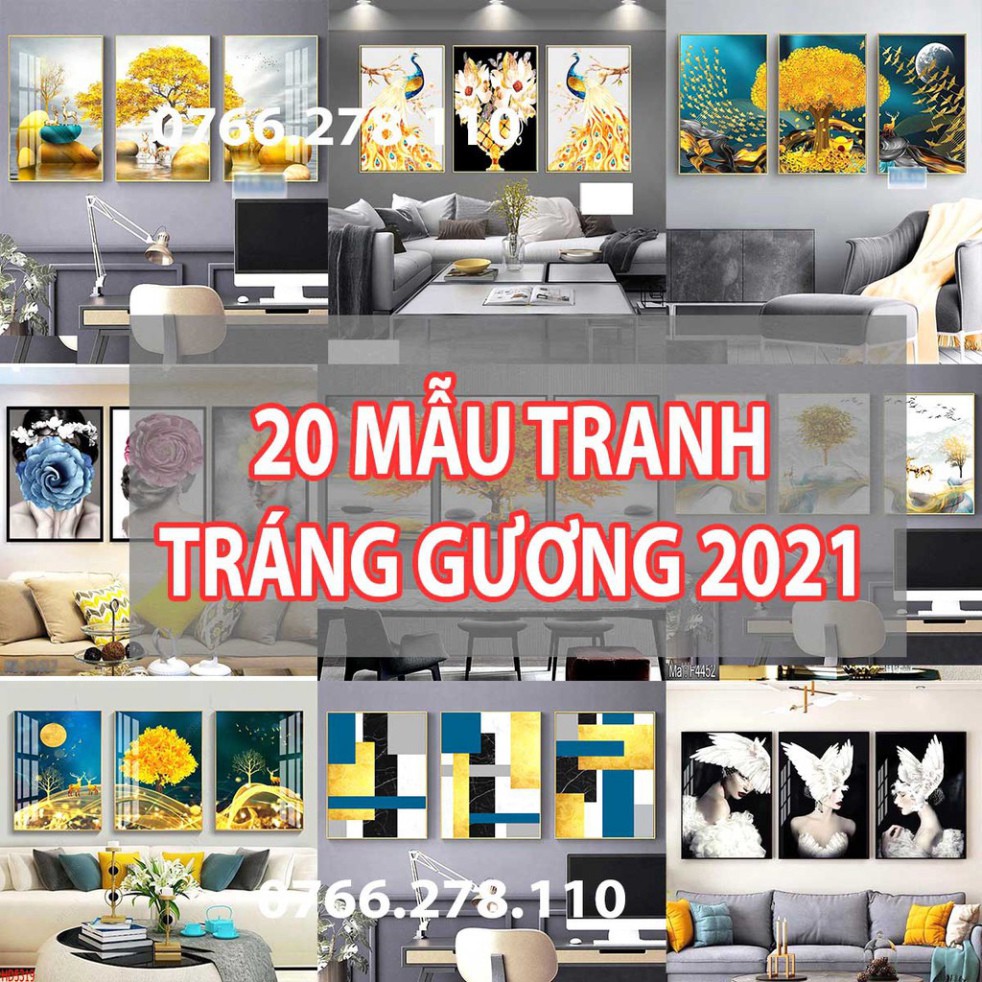 Tranh Treo Tường, TRÁNG GƯƠNG cao cấp, loại đẹp. Gỗ HDF nguyên tấm dầy 12ly tráng gương bóng đẹp, siêu bền