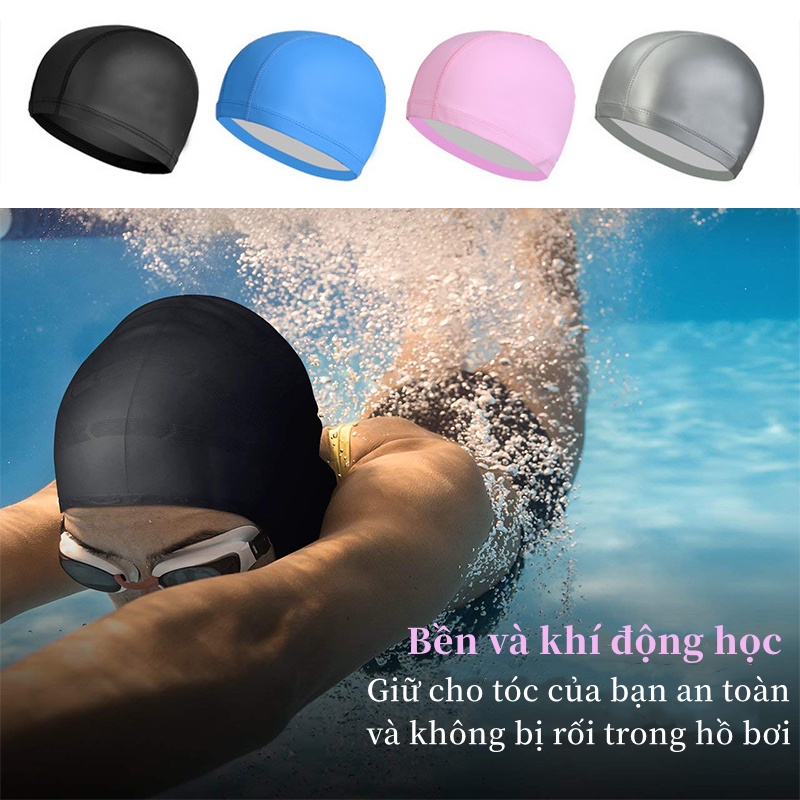 Nón Mũ Bơi Người Lớn, Mũ bơi người lớn nam, nữ, Mũ Bơi Bằng Vải Spandex，Không thấm nước,Chất liệu silicone cao cấp