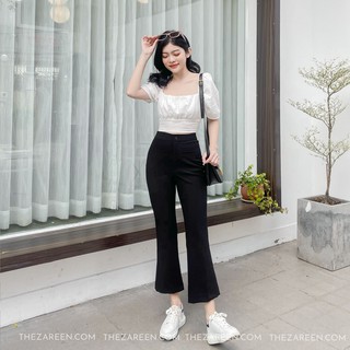 [Mã FATHANG5 giảm 10K đơn 50K] QUẦN TÂY LỬNG FORM LOE BASIC ZAREEN TRS12 ĐEN
