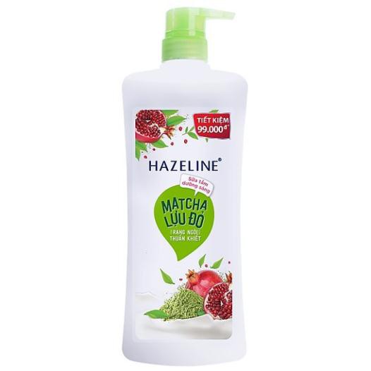 [QUÀ] Sữa Tắm Hazeline 900 dưỡng trắng Matcha & Lựu Đỏ TẶNG 1 khăn tắm