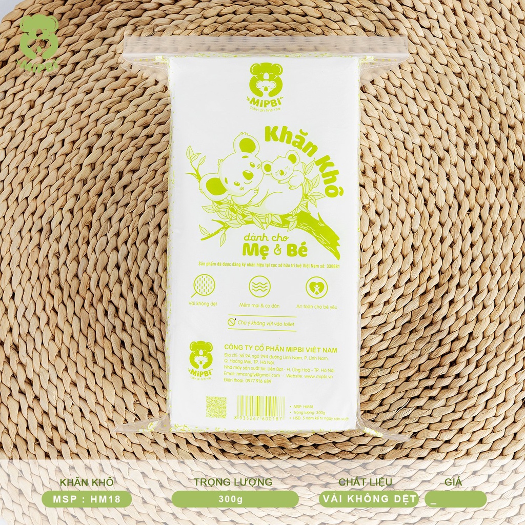 Khăn vải khô đa năng Mipbi 260g, 300g, 400g, 500g, 600g, 900g (15x20cm) Mama Baby VN