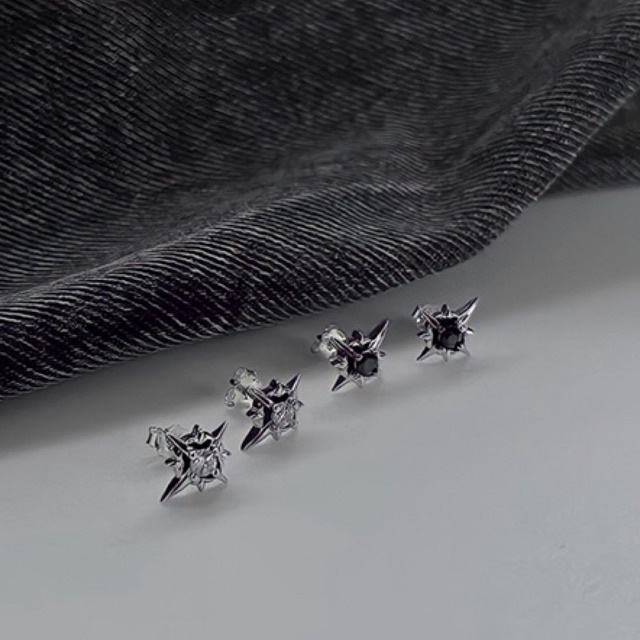 E1-860 Bông tai nụ nam nữ sao unisex đá