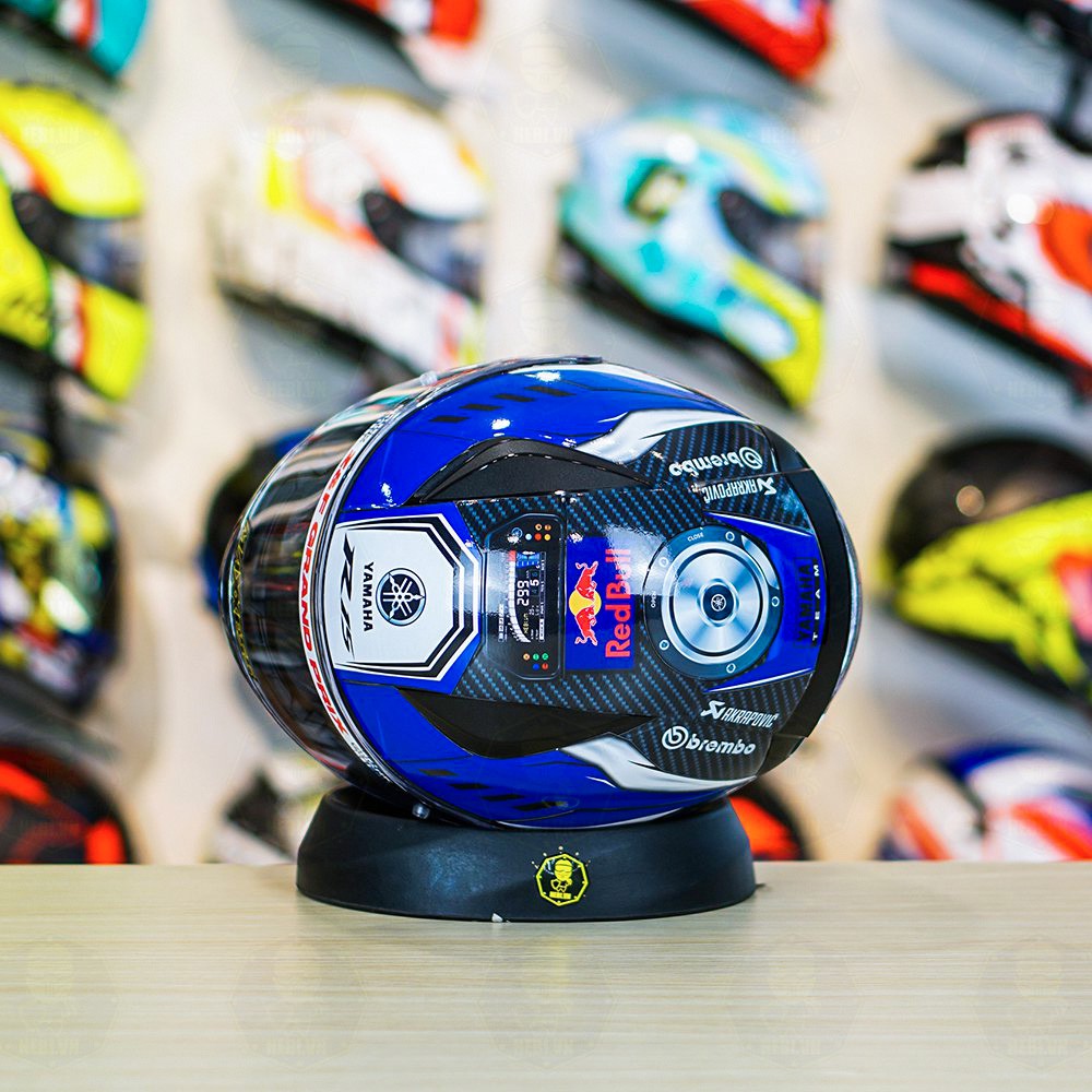 Tem Decal Yamaha R15 Xanh GP Cho Mũ Fullface, Mũ Fullface LS2 FF353