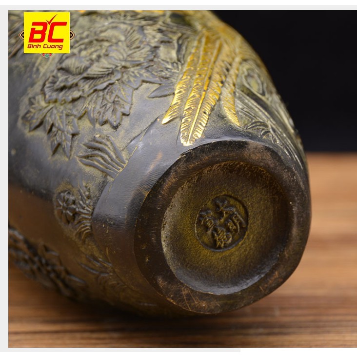Bình hoa đồng giả cổ nguyên chất trang trí