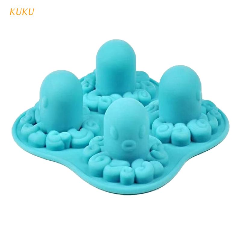 Khuôn Silicone Làm Nước Đá/Sô Cô La/Nước Uống Hình Bạch Tuộc Sáng Tạo DIY