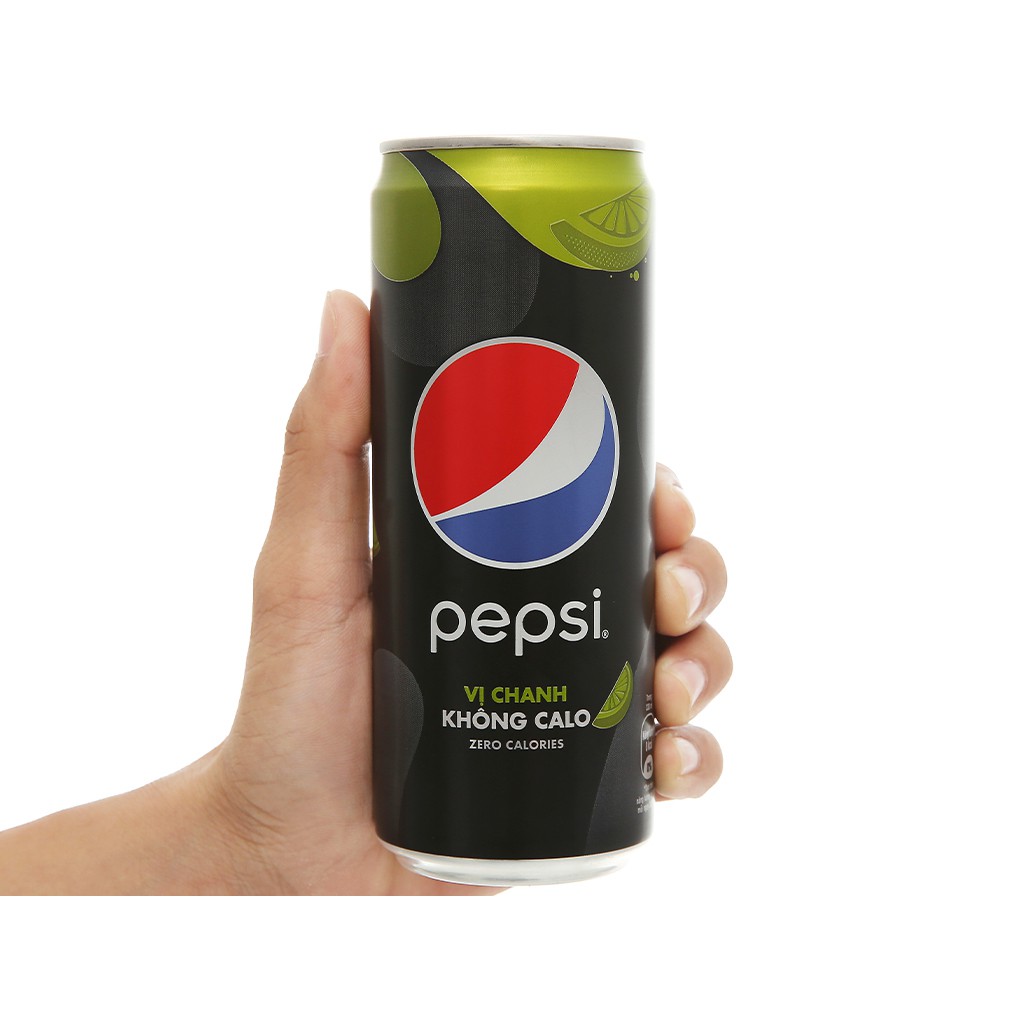 Lốc 6 lon Pepsi không calo vị chanh 330ml