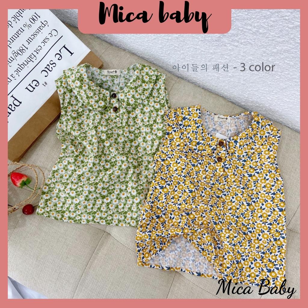 Đồ bộ cotton cho bé cổ sen hoa nhí điệu đà đáng yêu Mica baby QA16