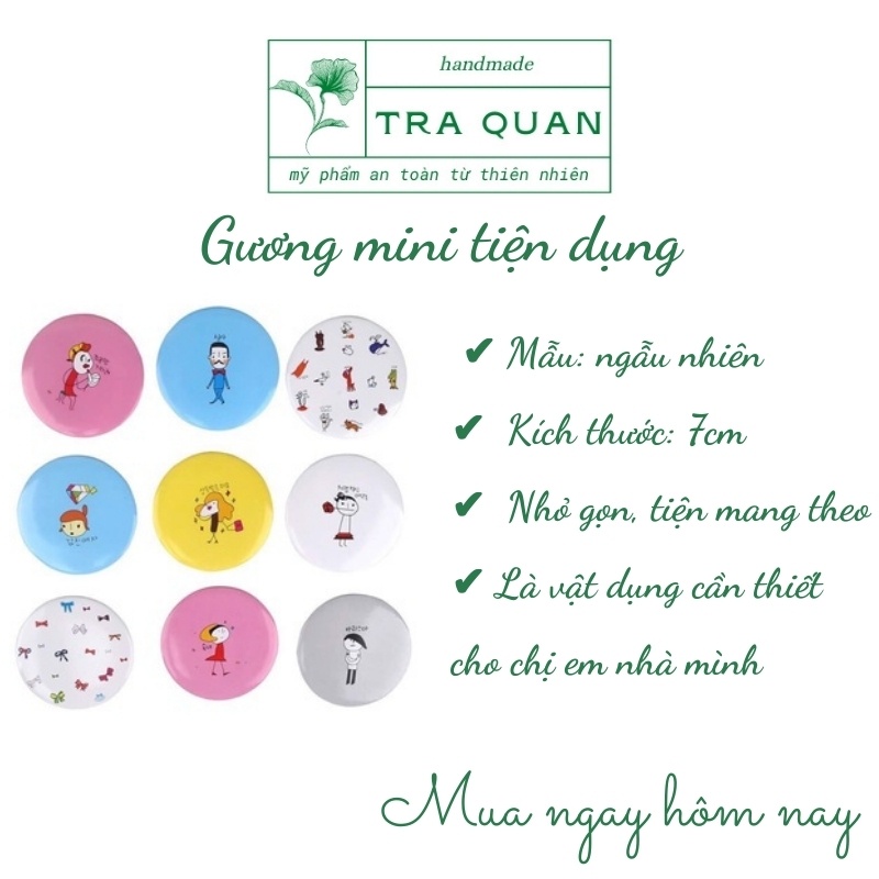 Gương Trang Điểm Mini Siêu Cute Cầm Tay Bỏ Túi Hàn Quốc Tiện Lợi