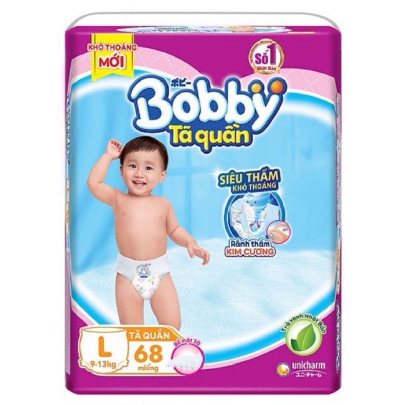 Tã quần Bobby Jumbo M76, L68, XL62, XXL56 mới