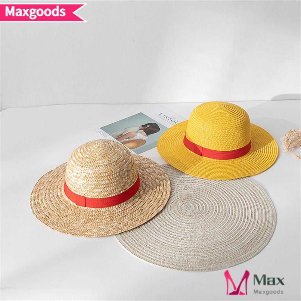 MAX=&gt; Leisure Luffy Straw Hat Wide Brim One Piece Anime Peripheral Travel Big Brim Panama Men Women Summer Cap Cosplay Accessories Sun Hat