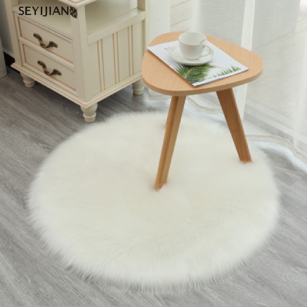 Đệm lót ghế ăn tròn len dày màu trơn ấm áp