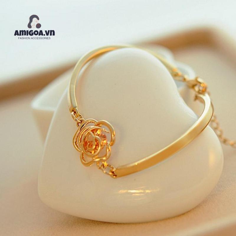 ✨✨Vòng tay đính đá mặt hoa hồng sang trọng