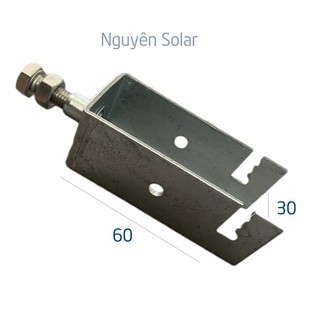 Pát U30x60 Lắp Pin Năng Lượng Mặt Trời_KT 30x60 MM _Thép Mạ Kẽm_Inox 304_ Pát Kẹp Dưới Solar Panel