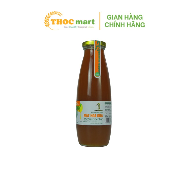 [ THOCmart.vn ] Mật hoa dừa cô đặc Sokfram đặc sản Trà Vinh giàu khoáng chất thay thế mật ong chai 700g