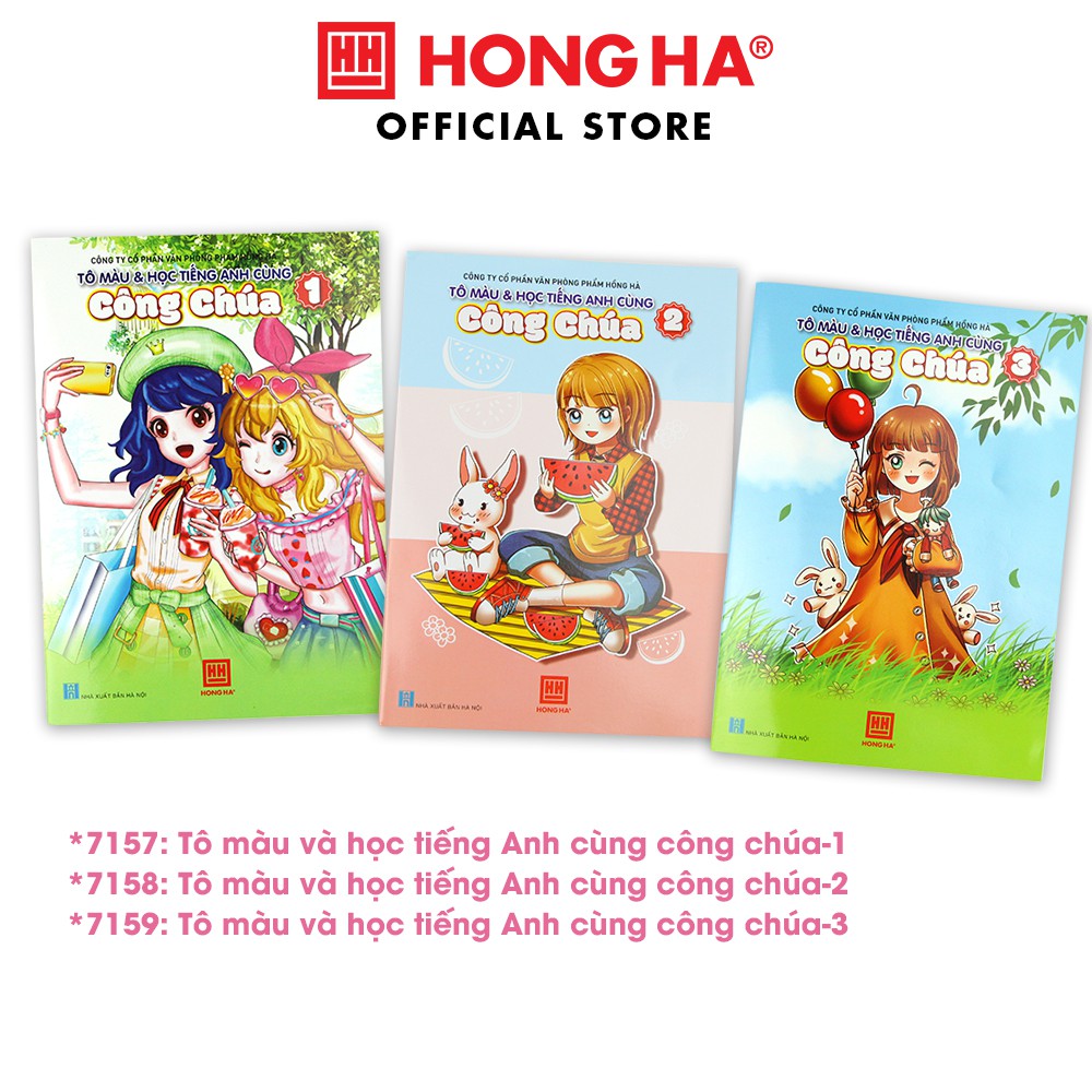 Tập tô màu và học tiếng Anh cùng Công chúa song ngữ Anh Việt - Hồng Hà