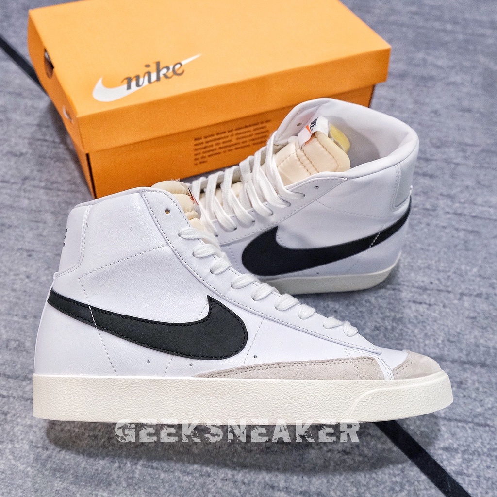 [GeeKSneaker] Giày Nike Blazer Mid ’77 Vintage ‘White Black’ BQ6806-100