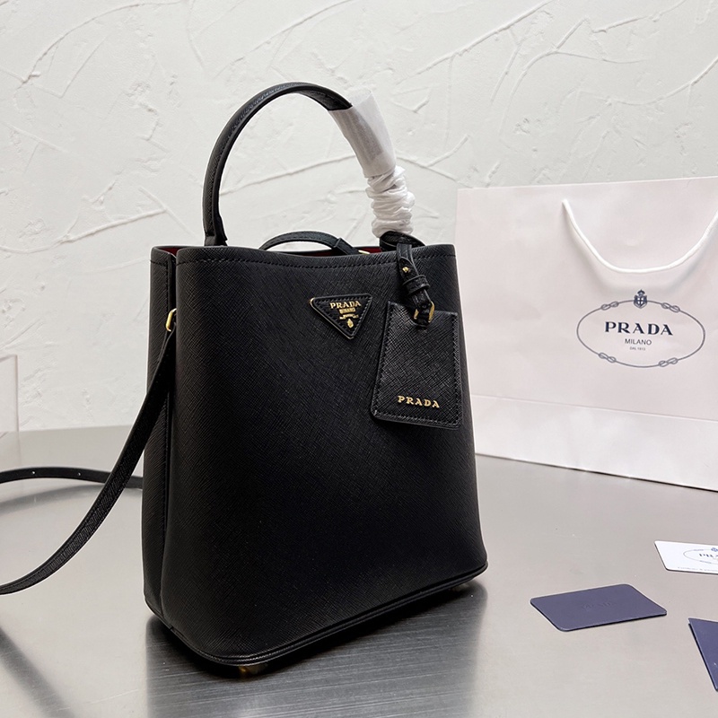 PSO0 PRADA  Galleria Collection Bucket Bag Saffiano Leather Women's Fashion Style Shoulder Bag2022