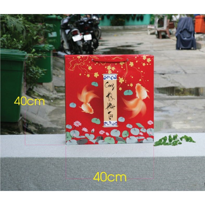 [HCM] Mẫu túi số 55 - 10 Túi giấy Vuông giá rẻ size L đựng quà Tết