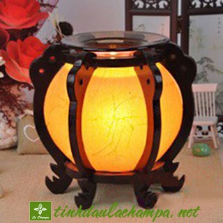 Đèn điện xông tinh dầu gỗ da mẫu đèn lồng TN45