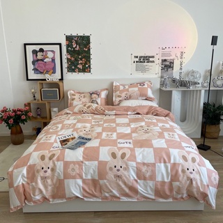 Bộ chăn ga cotton poly Bo Decor họa tiết thỏ ăn cute đủ size