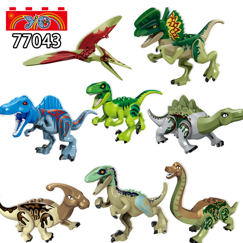 8pcs set Jurassic Dinosaur World Building Blocks Assembled Children's Toy Compatible Birthday Gift withLego toys for kids