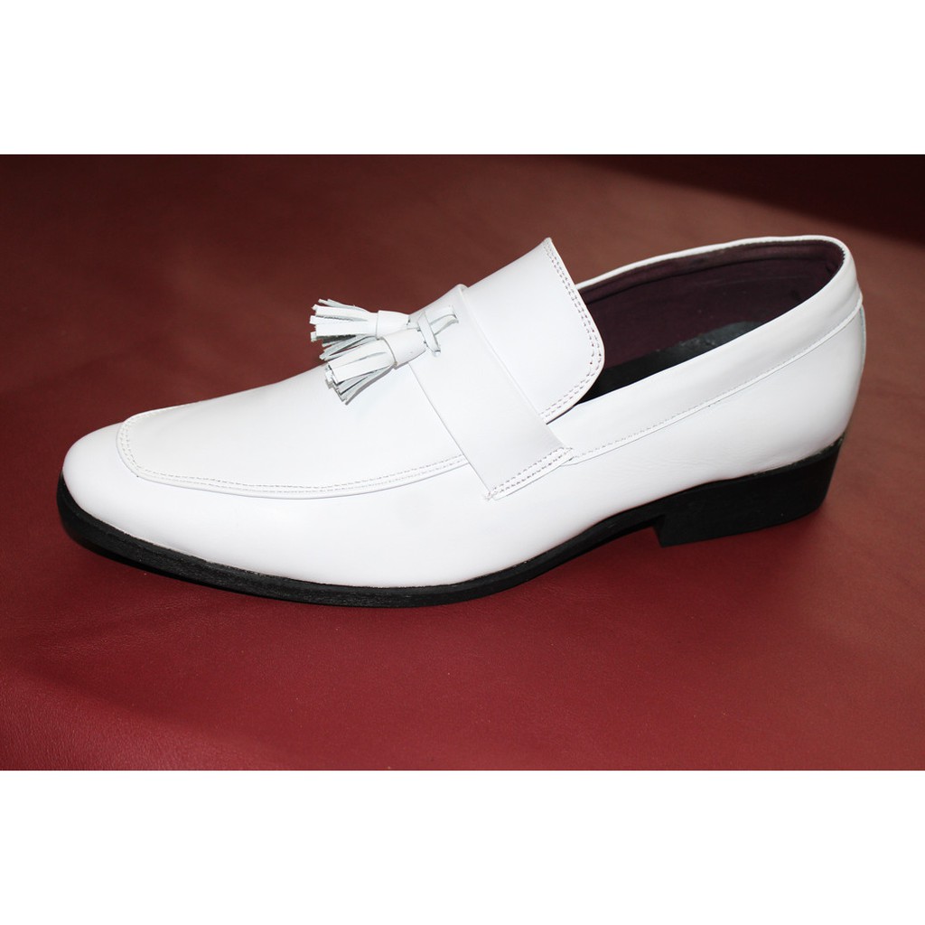 Giày tây nam màu trắng da bò thật. Mã số: T208