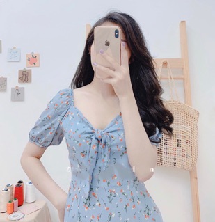 Bán sỉ váy hoa nơ ngực
