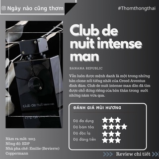 Thơm một chút - Nước hoa Club de Nuit Intense Men (Mẫu thử 10ml)