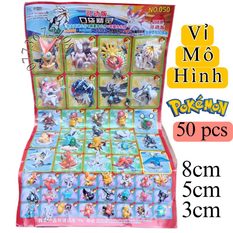 Sỉ vỉ 50 con thú nhựa pokemon loại VIP