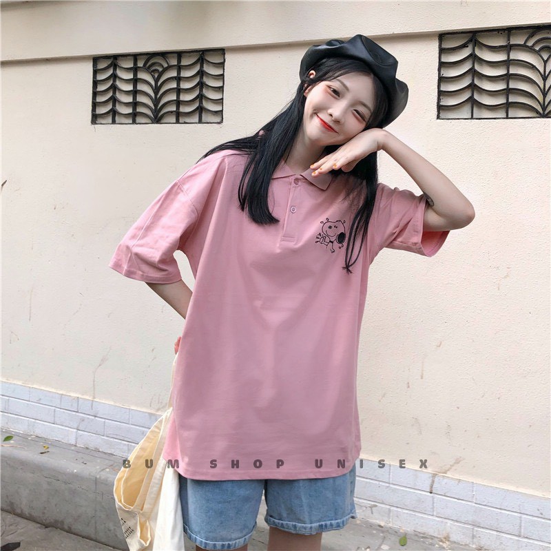 Áo Phông POLO Nữ Có Cổ - TTLCC56 - Form Rộng Unisex Tay Lỡ - Chất Thun Cotton Mềm Mát - Hình Thêu Sắc Sảo | BigBuy360 - bigbuy360.vn