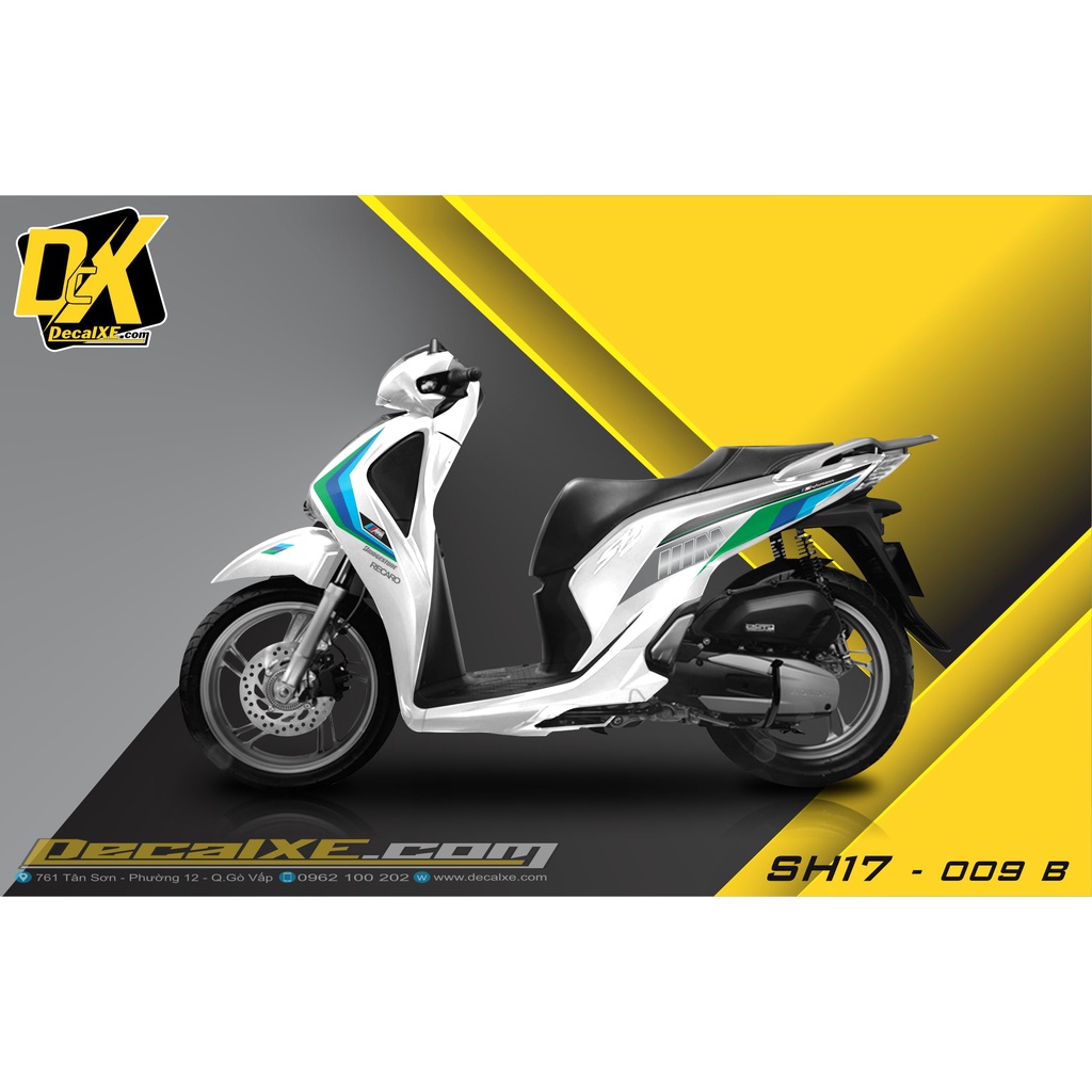 Tem dán xe SH 2017 | Chất Liệu Decal Cao Cấp Chống Nước, Bền Màu, Cắt Khuôn Sẵn Dễ Dán | SH2017TK009