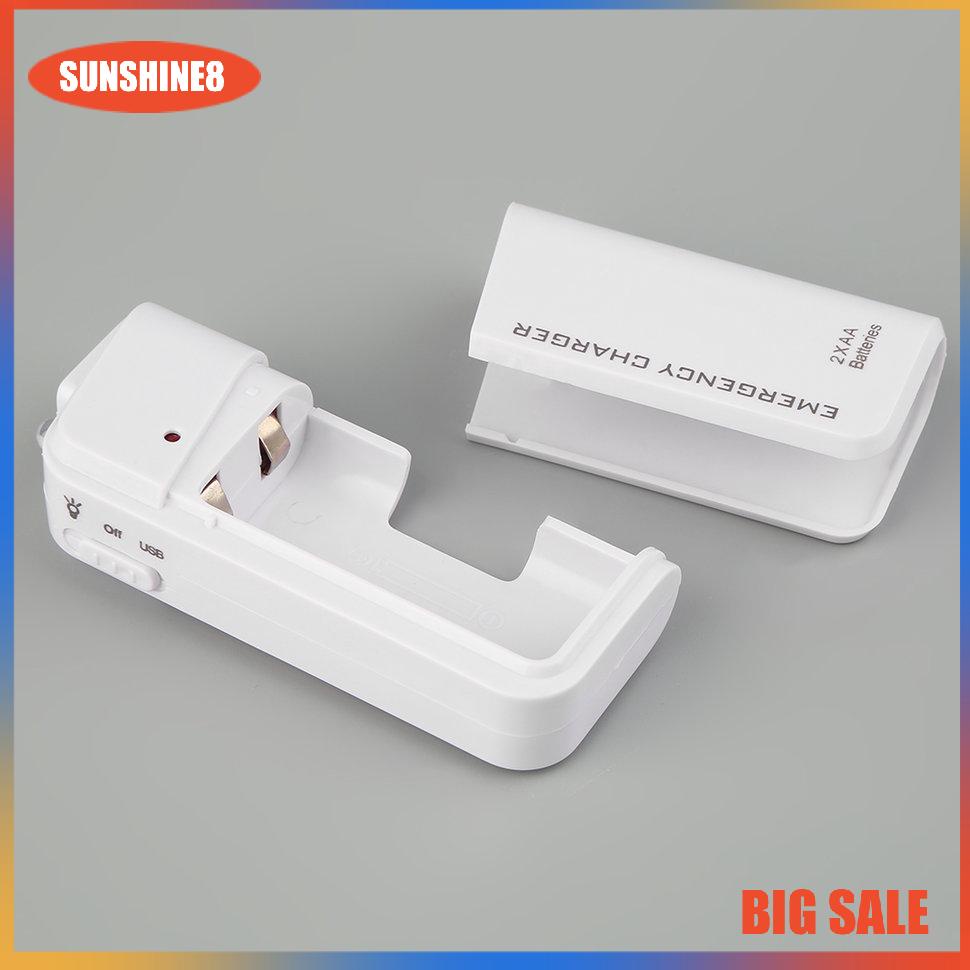 【SUN】[NEW]Universal USB Emergency Portable 2 AA Battery Power Charger for Mobile Phones