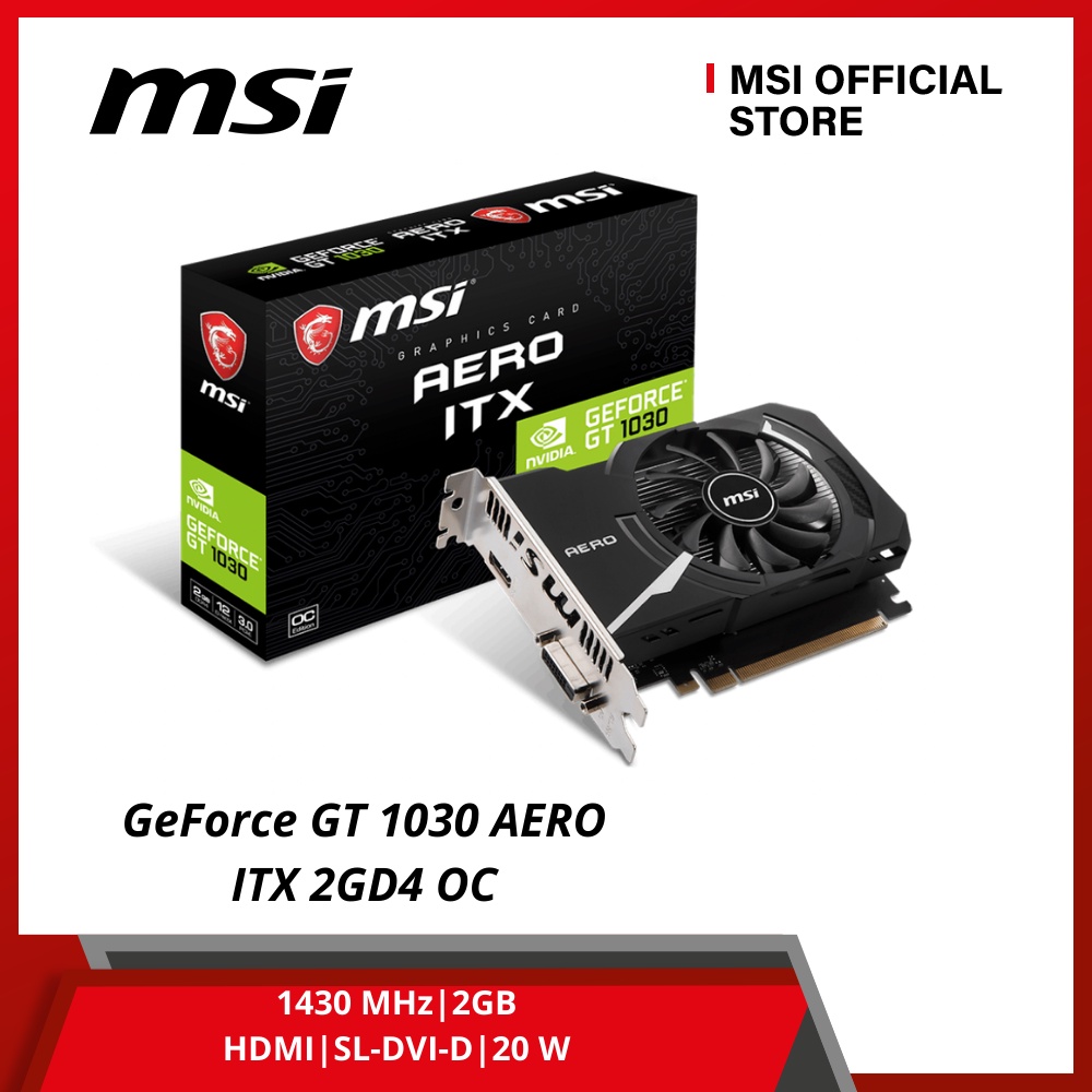 Card màn hình MSI GeForce GT 1030 AERO ITX 2GD4 OC - Hàng Chính Hãng