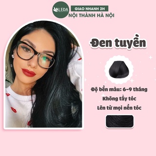 Thuốc nhuộm tóc đen tự nhiên màu nhuộm tóc đen tặng kèm oxy trợ nhuộm, găng tay LEDA