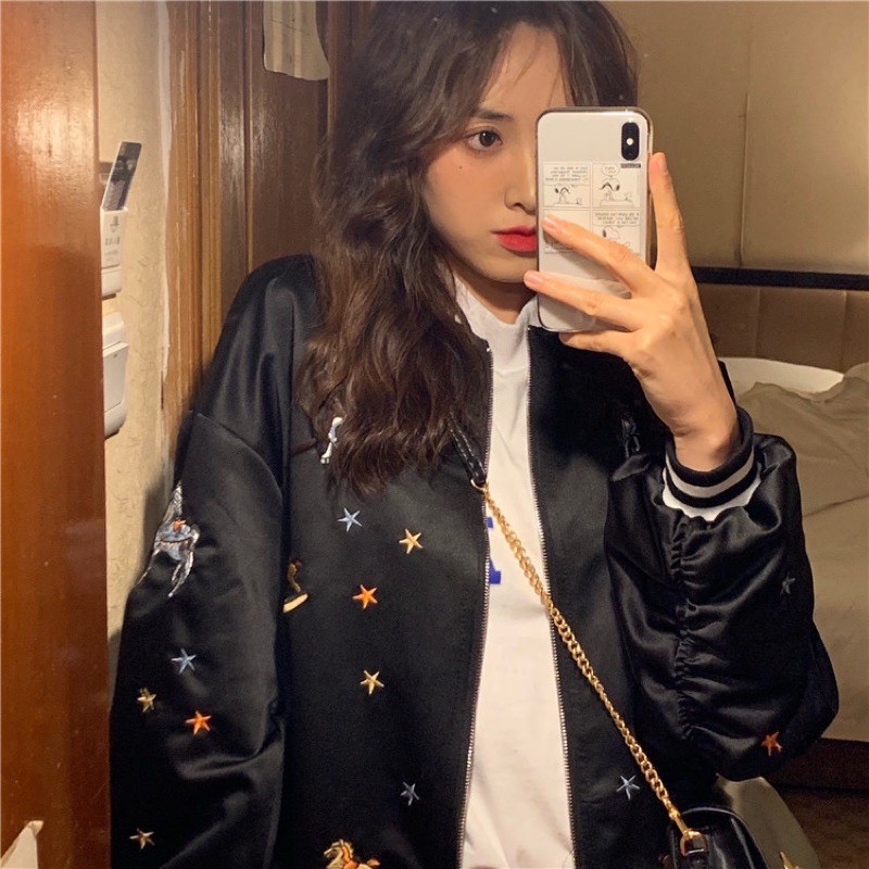 [HÌNH THẬT] Áo khoác nữ form rộng nhún tay dễ thương cá tính - Áo khoác bomber nữ | BigBuy360 - bigbuy360.vn