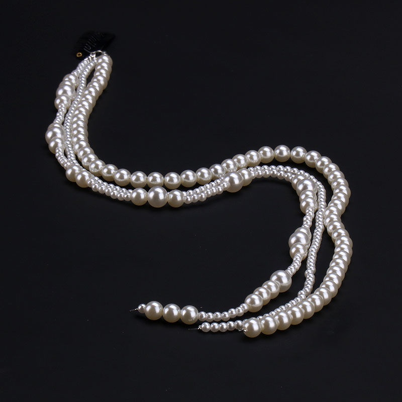 Dây Cột Tóc Dạng Chuỗi Hạt Ngọc Trai Dài Phong Cách Nhật Hàn Cổ Điển Thời Trang Cho Nữ