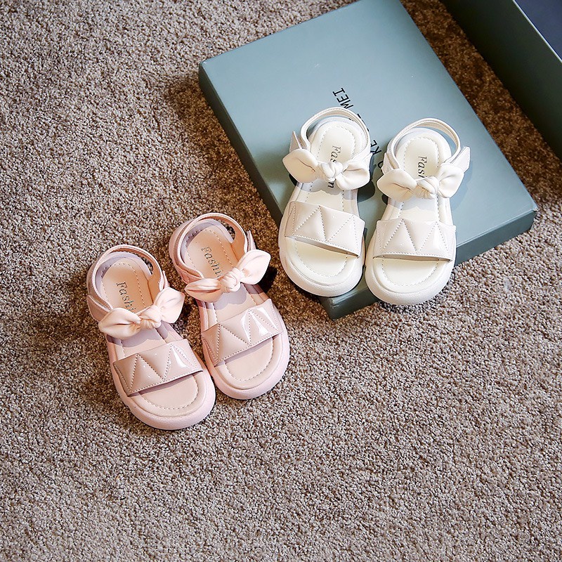 Sandal nơ cho bé gái đi học đi chơi điệu đà da PU siêu mềm êm chân fullbox 6887