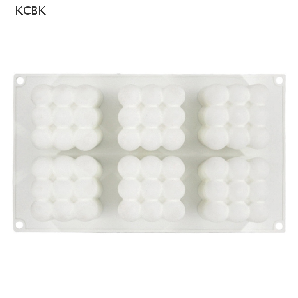 Khuôn Silicone Làm Bánh Mousse 6 Ngăn Tạo Hình Khối Rubik 3D DIY