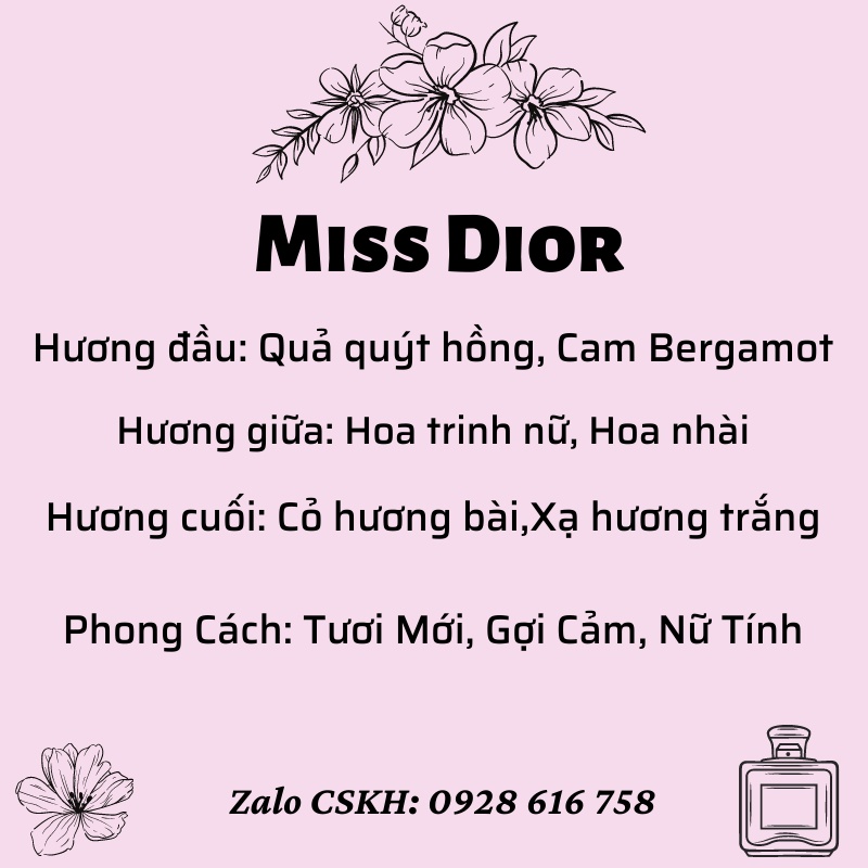Nước Hoa Nữ, Nước hoa Miss DlOR 100ml Hương Thơm Sang Trọng, Quyến Rũ thơm lâu - Dầu Thơm nữ | BigBuy360 - bigbuy360.vn