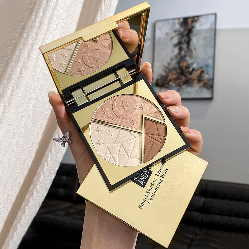 (Hàng Mới Về) Bảng Phấn Tạo Khối Má Hồng Bắt Sáng 3 Trong 1 Tiện Dụng | BigBuy360 - bigbuy360.vn