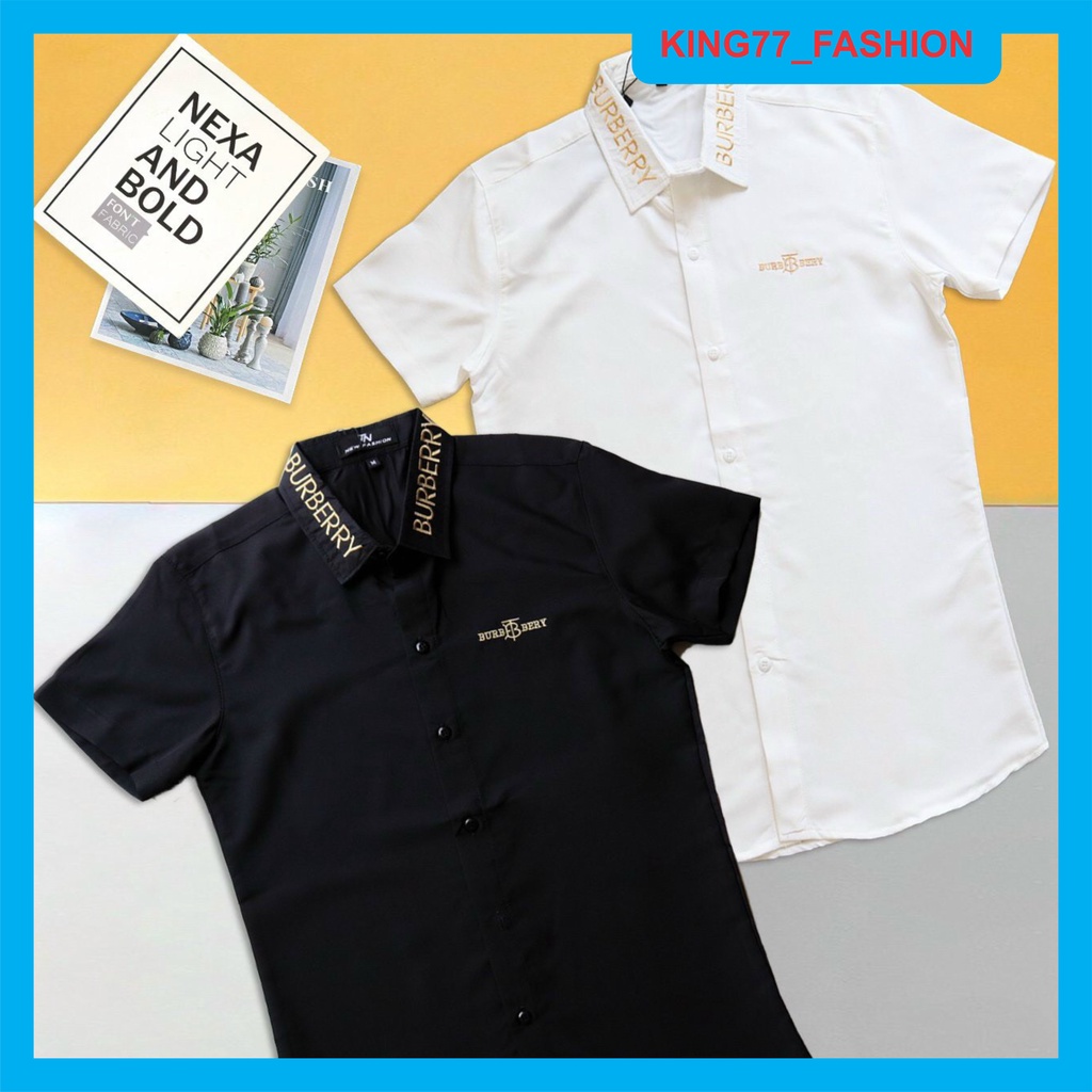 Áo sơ mi nam tay ngắn BBR phối viền cổ đẹp sang trọng cá tính hàng cao cấp giá rẻ KING77_FASHION