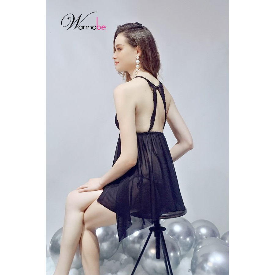 Đầm ngủ sexy Wannabe DNC05 hai dây, cut-out cánh bướm gơi cảm