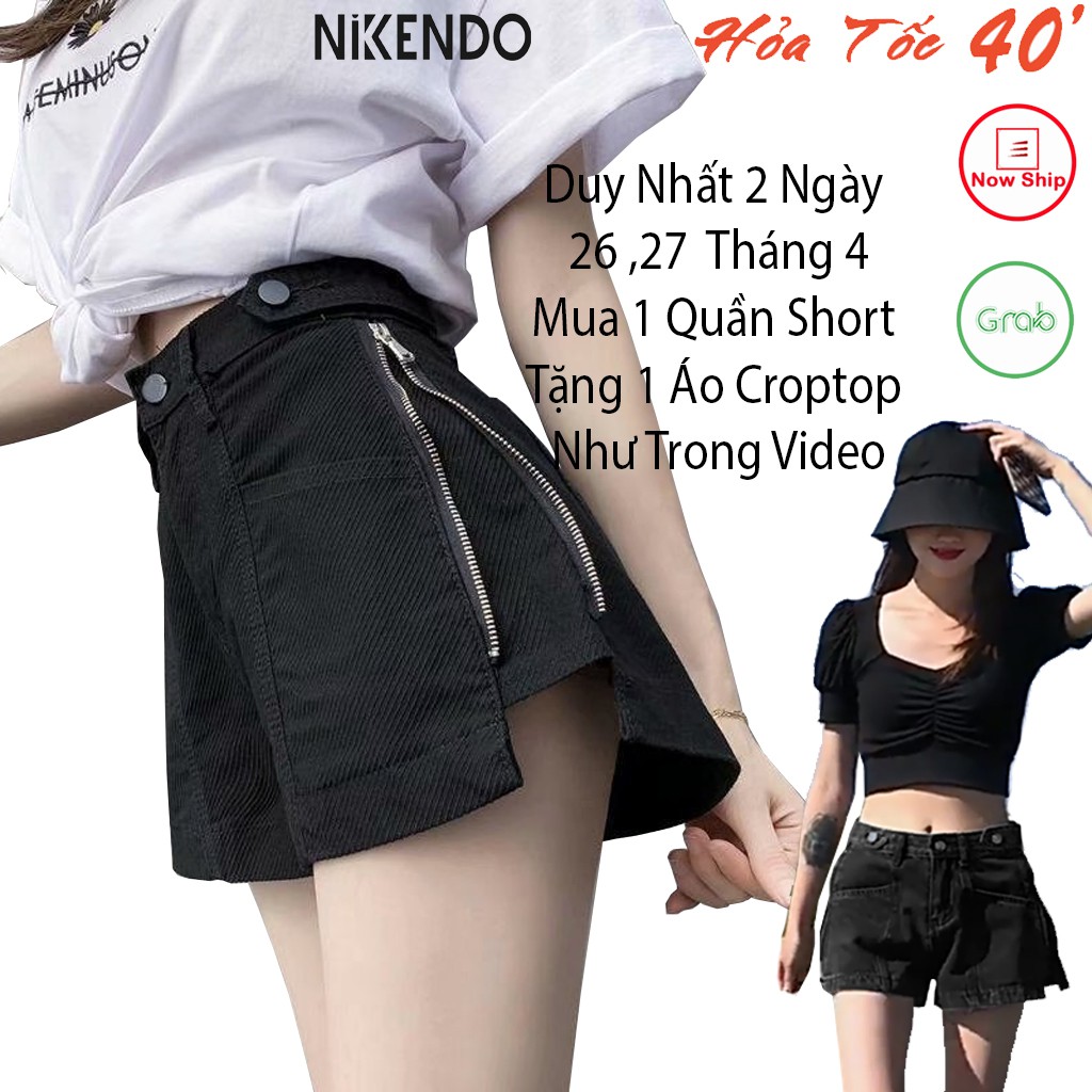 [Mã FAGREAT55 giảm tới 50K đơn 250K] Quần Short Jean Nữ Cạp Cao Style Hàn Quốc 2021